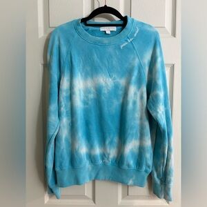 Spiritual Gangster Blue & White Tie-Dye Crewneck Yoga Cozy Sweatshirt